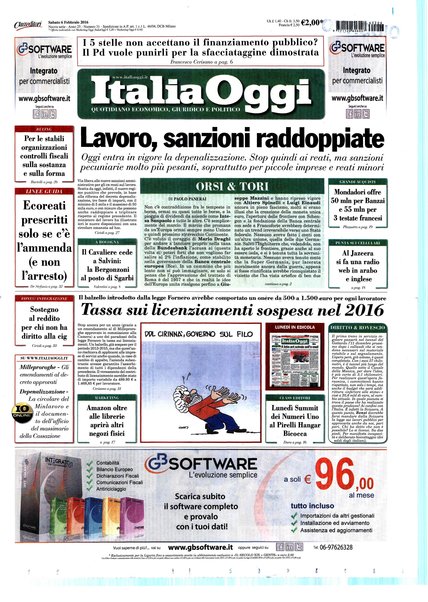 Italia oggi : quotidiano di economia finanza e politica
